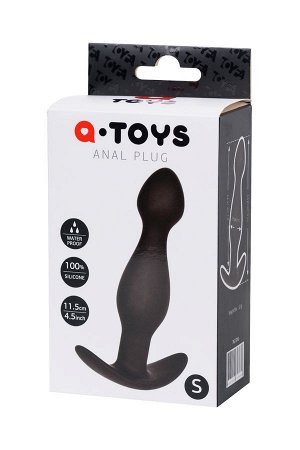 Анальная пробка A-Toys by TOYFA, размер S, cиликон, черная, 11,5 см