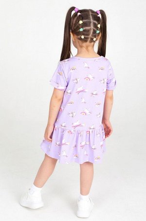 Летнее хлопковое платье с лайкрой для девочки