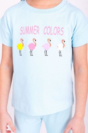 Хлопковая футболка с лайкрой для девочки