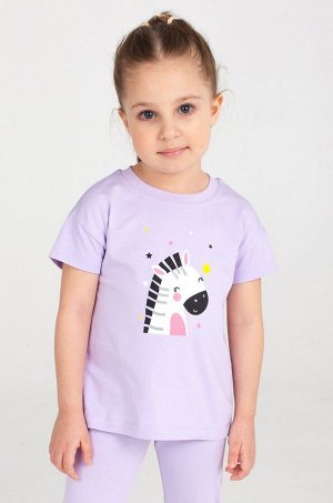 Хлопковая футболка с лайкрой для девочки