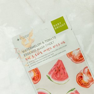 Маска для лица тканевая тонизирующая "Арбуз и Томат" Baby Bright  / Baby Bright Watermelon & Tomato Essence Mask Sheet