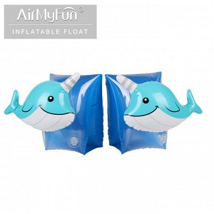 Детские надувные нарукавники "дельфиненок", цвет синий