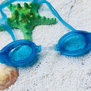 Детские очки для плавания, цвет голубой