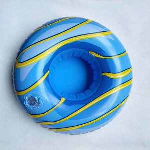 Надувной держатель для напитков, "пончик", цвет синий