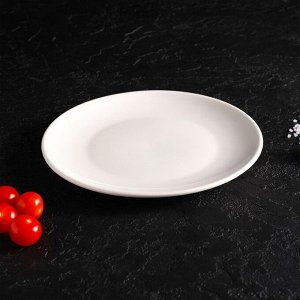 Тарелка фарфоровая обеденная Доляна White Label, d=20 см, цвет белый