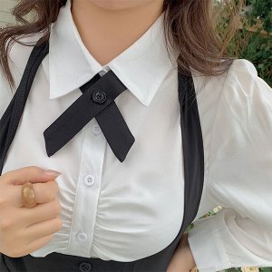 Женская блузка со сборкой на груди, цвет белый