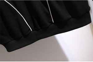 Женский костюм (свитшот + штаны, цвет черный)