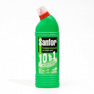 Чистящее средство Sanfor "Зеленое яблоко", антимикробный, гель, универсальное, 750 мл