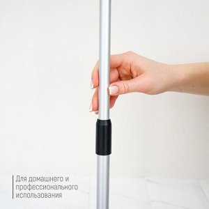 Окномойка с телескопической алюминиевой ручкой и сгоном, 20×8×60(97) см, рабочая поверхность 20 см, поролон