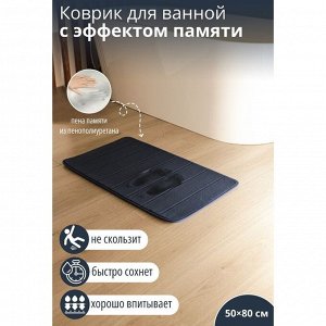 Коврик для ванной и туалета SAVANNA Memory foam, 50x80 см, синий