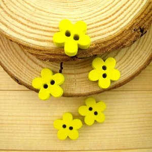 Пуговицы цветочки (5шт) деревянные