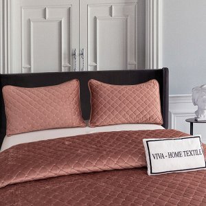 Viva home textile Велюровое покрывало ромб 240*260 и две наволочки 50-70