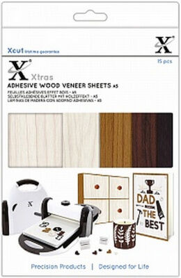 Набор бумаги для скрапбукинга с текстурой дерева на клеевой основе Xcut, 15 шт.(5 дизайнов)