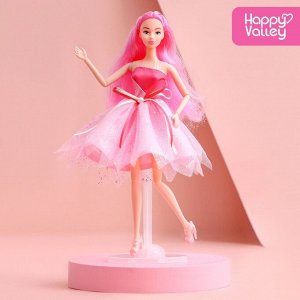 Кукла-модель шарнирная «Нежные мечты» с розовыми волосами
