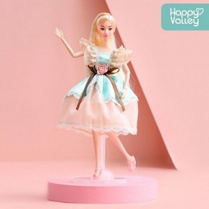 Кукла-модель шарнирная «Нежные мечты», в бежево-бирюзовом платье