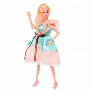 Кукла-модель шарнирная «Нежные мечты», в бежево-бирюзовом платье