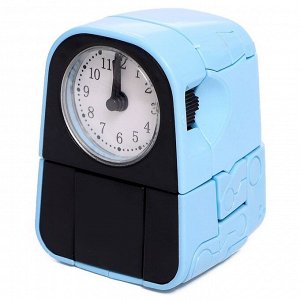 Робот-часы «Щенок», трансформируется в будильник, работает от батареек, цвет голубой
