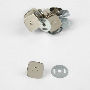 Кнопки магнитные, 18 ? 18 мм, 4 шт, цвет серебряный