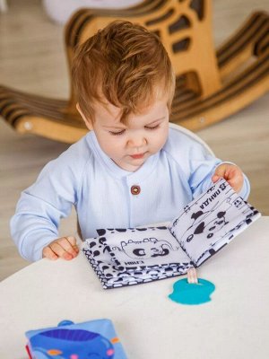 Книжка-игрушка с грызунком AMAROBABY Soft Book, Контрасты