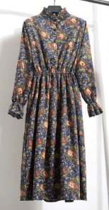Платье с длинными рукавами и воротником стойкой Цвет: 18