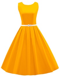 Платье в ретро стиле без рукавов (БЕЗ ремешка) Цвет: ЖЕЛТЫЙ