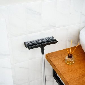 Окномойка с телескопической алюминиевой ручкой и сгоном, 20×8×60(97) см, рабочая поверхность 20 см, поролон