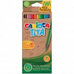 Карандаши цветные пластиковые Carioca &quot;Tita. EcoFamily&quot;, 12цв., заточен., картон, европодвес