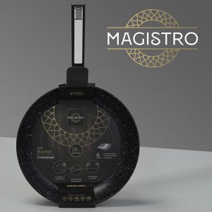 Сковорода Magistro Warrior, d=28 см, h=5,3 см, ручка soft-touch, антипригарное покрытие, индукция