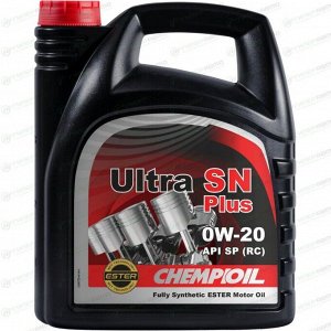 Масло моторное Chempioil Ultra SN Plus 0w20, синтетическое, API SP RC, ILSAC GF-6A, для бензинового двигателя, 4л, арт. CH9725-4