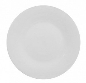 Тарелка десертная, d 20 см, опаловое стекло, плоский край, WHITE, 6/48