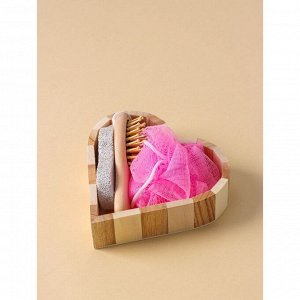 Набор банный Доляна, 3 предмета (мочалка, пемза, расчёска), цвет МИКС