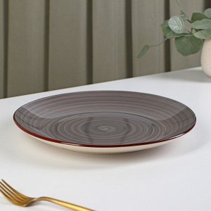 Тарелка керамическая обеденная Доляна «Морской мир», d=27 см, цвет коричневый