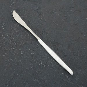 Нож столовый Magistro «Блинк», h=22 см, на подвесе, цвет металла серебряный, белая ручка