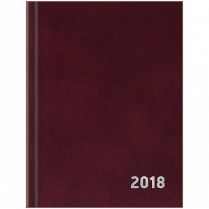 Ежедневник датированный 2018г., A6, 168л., бумвинил, OfficeSpace, бордовый