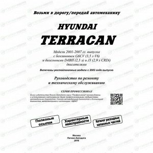 Руководство по эксплуатации, техническому обслуживанию и ремонту Hyundai Terracan с бензиновым и дизельным двигателями (2001-2007 гг.)