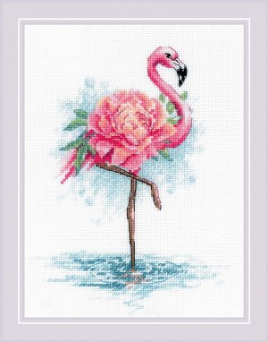 Набор для вышивания крестом Цветущий фламинго