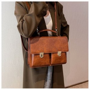 Рюкзак женский, коричневый, вместительный, длина 33см, высота 24см, ширина 7см