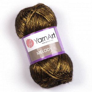 Пряжа YarnArt Melody 9% шерсть/21% акрил/70% полиамид, 100г/230м №886 Черно-золотой