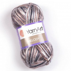 Пряжа YarnArt Melody 9% шерсть/21% акрил/70% полиамид, 100г/230м №907 Белый/Беж/Серый