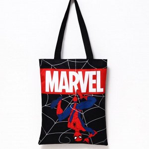 Сумка текстильная "MARVEL. Человек-паук", 31*1*40,5см, отдел без молнии, без подклада , черная   772