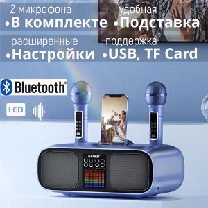 Портативная караоке система SDRD SD-318 Bluetooth, 2 микрофона