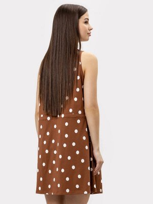 Mark Formelle Платье женское домашнее коричневое в горошек