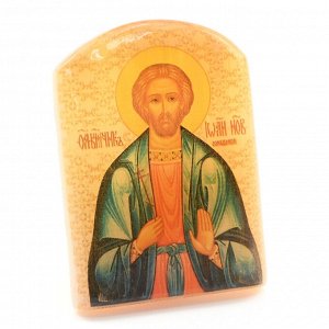 Именная икона из селенита "Великомученик Иоанн Сочавский" арка большая, 50*30*65мм