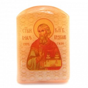 Именная икона из селенита "Владислав Сербский" арка большая, 50*30*65мм