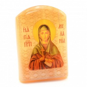 Именная икона из селенита "Святая Мелания" арка большая, 50*30*65мм
