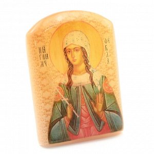 Именная икона из селенита "Святая мученица Фекла" арка большая, 50*30*65мм