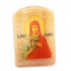 Именная икона из селенита "Святая Полина" арка большая, 50*30*65мм
