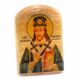 Именная икона из селенита "Святитель Иоасаф Белгородский" арка большая, 50*30*65мм