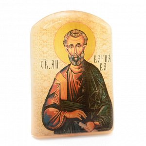 Икона из селенита с подставкой "Апостол Варнава" арка большая, 50*30*65мм