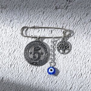 Брошь - булавка «Счастливая монета», длина 3,5 см